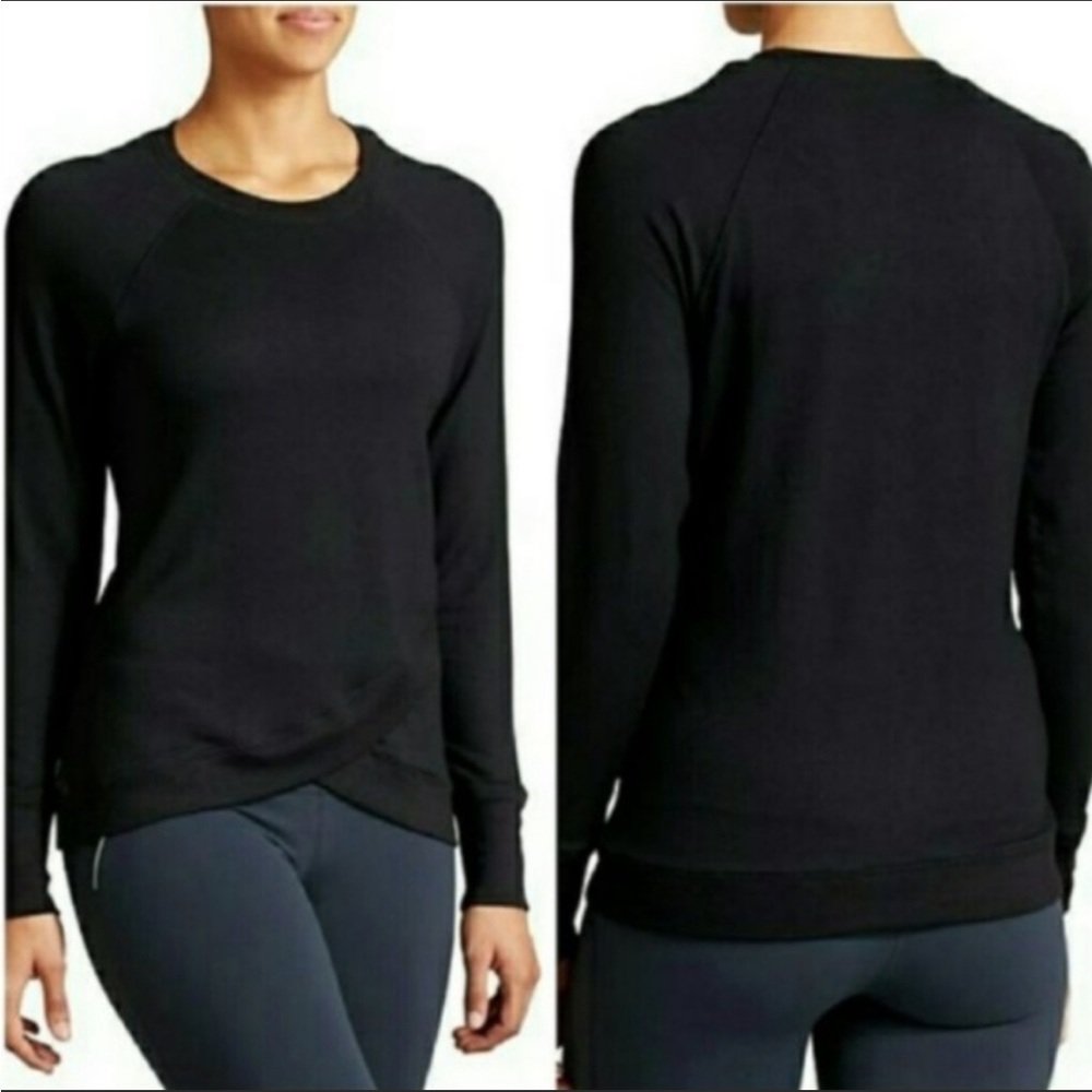Athleta Black Abyss Crossover Sweatshirt XS Activewear